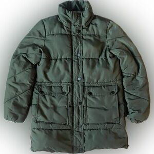 Lucky Brand Quilted Puffer Coat Button Up Zip Jacket, Women’s Size XS